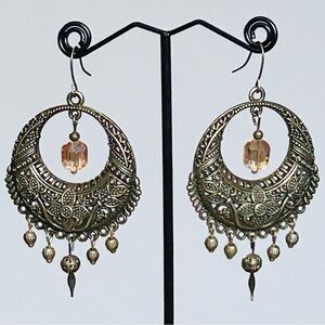 Boho Antique Bronze Dangle Earrings – Vintage Style Artisan Statement